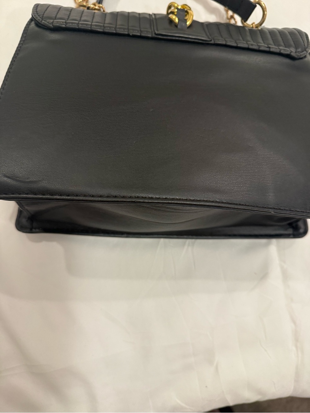 Badgley Mischka Black Quilted Leather Convertible Shoulder Bag - Picture 5 of 9